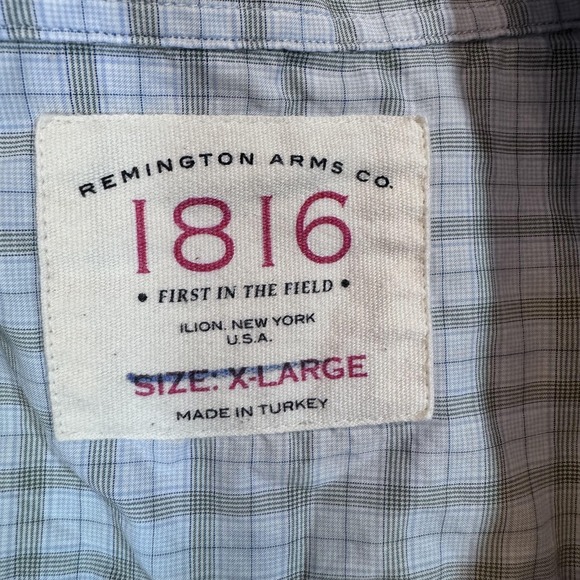 Remington 1816 Shirt Mens XL Plaid Button Down Long Sleeve Pocket Casual - Picture 3 of 10